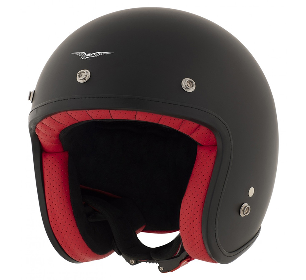 Casco jet Moto Guzzi, The Clan, negro, mate