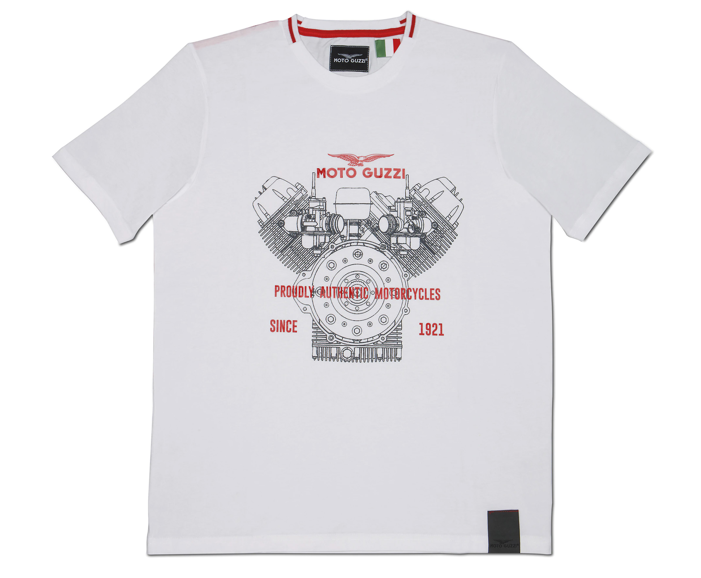 Moto Guzzi Camiseta para hombre Classic Cotton White
