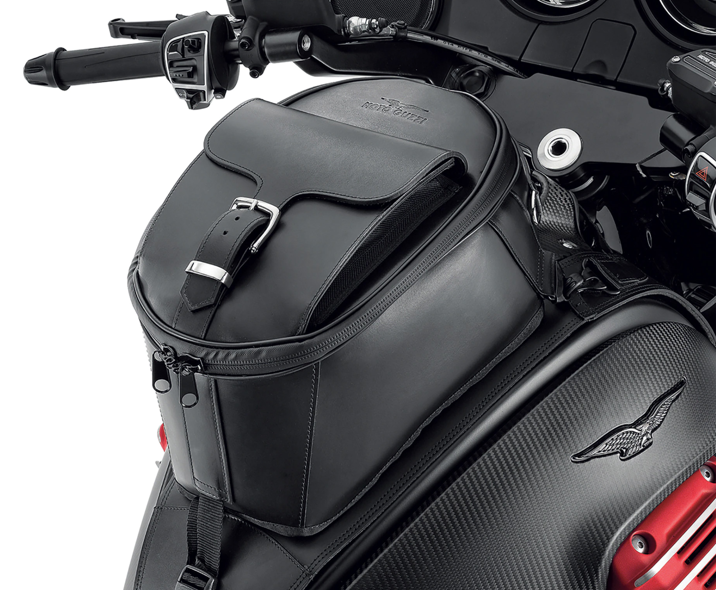 Bolsa de depósito original, de cuero para Moto Guzzi MGX 21