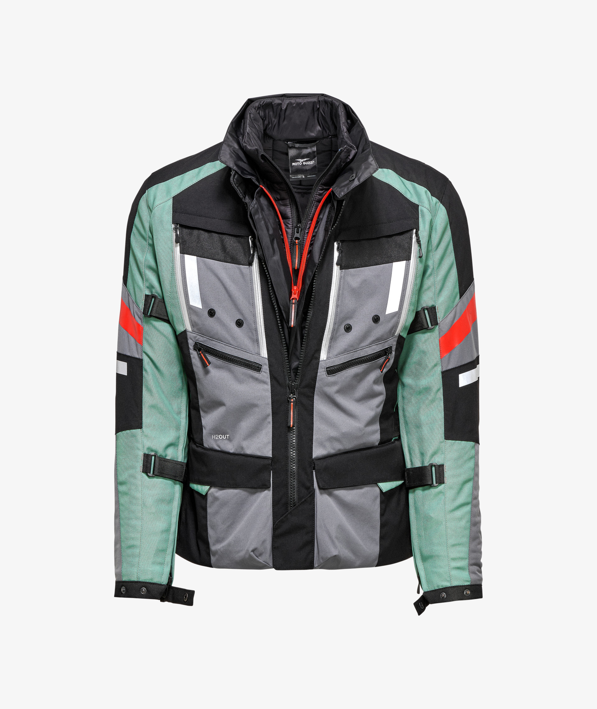 Chaqueta Moto Guzzi "Adventure Touring" verde incl. protectores