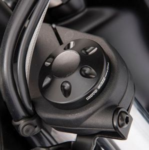 Tapa de horquilla original, aluminio, negro para Moto Guzzi Audace