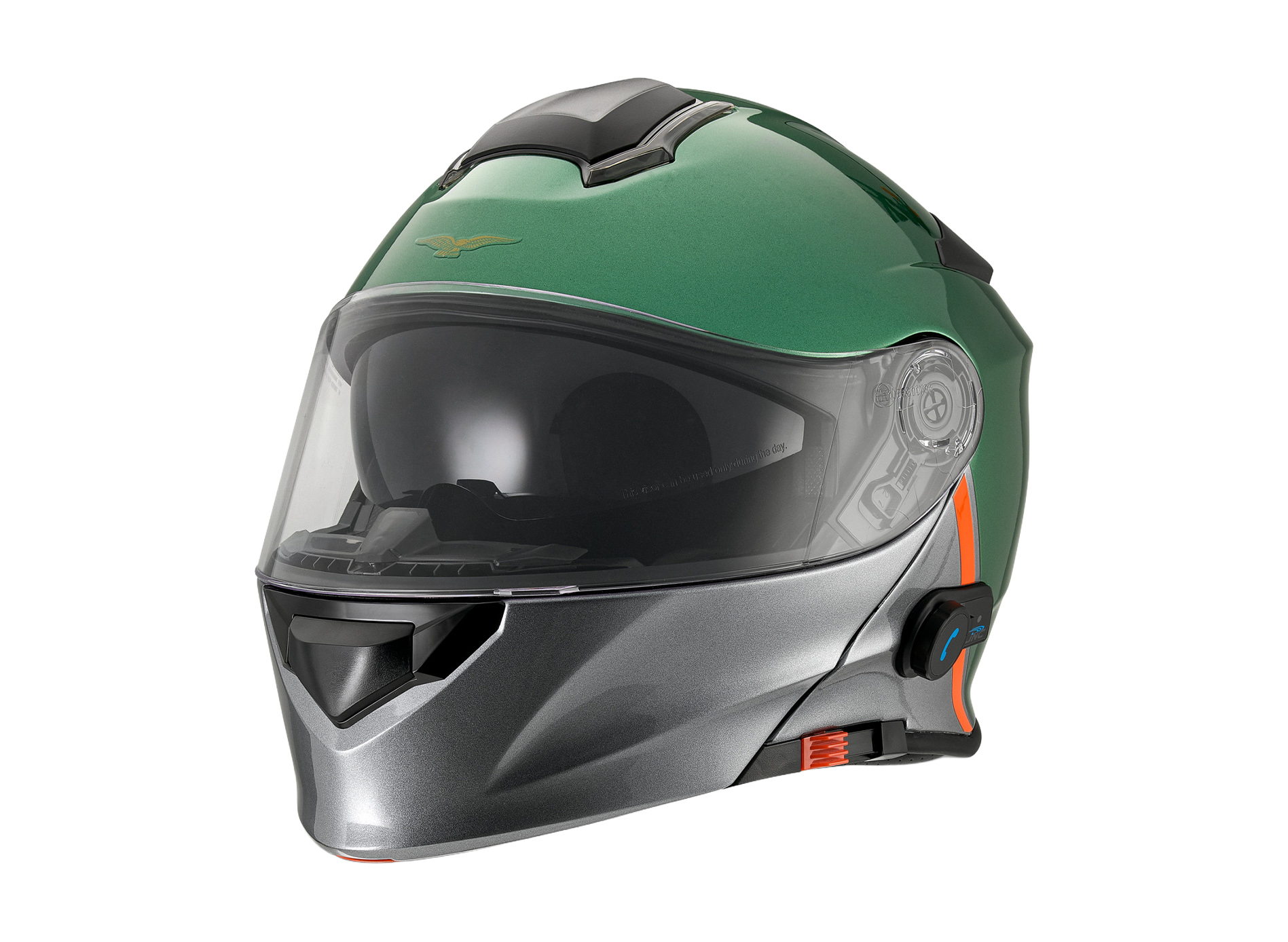 Casco Moto Guzzi "Modular BT" verde con Bluetooth