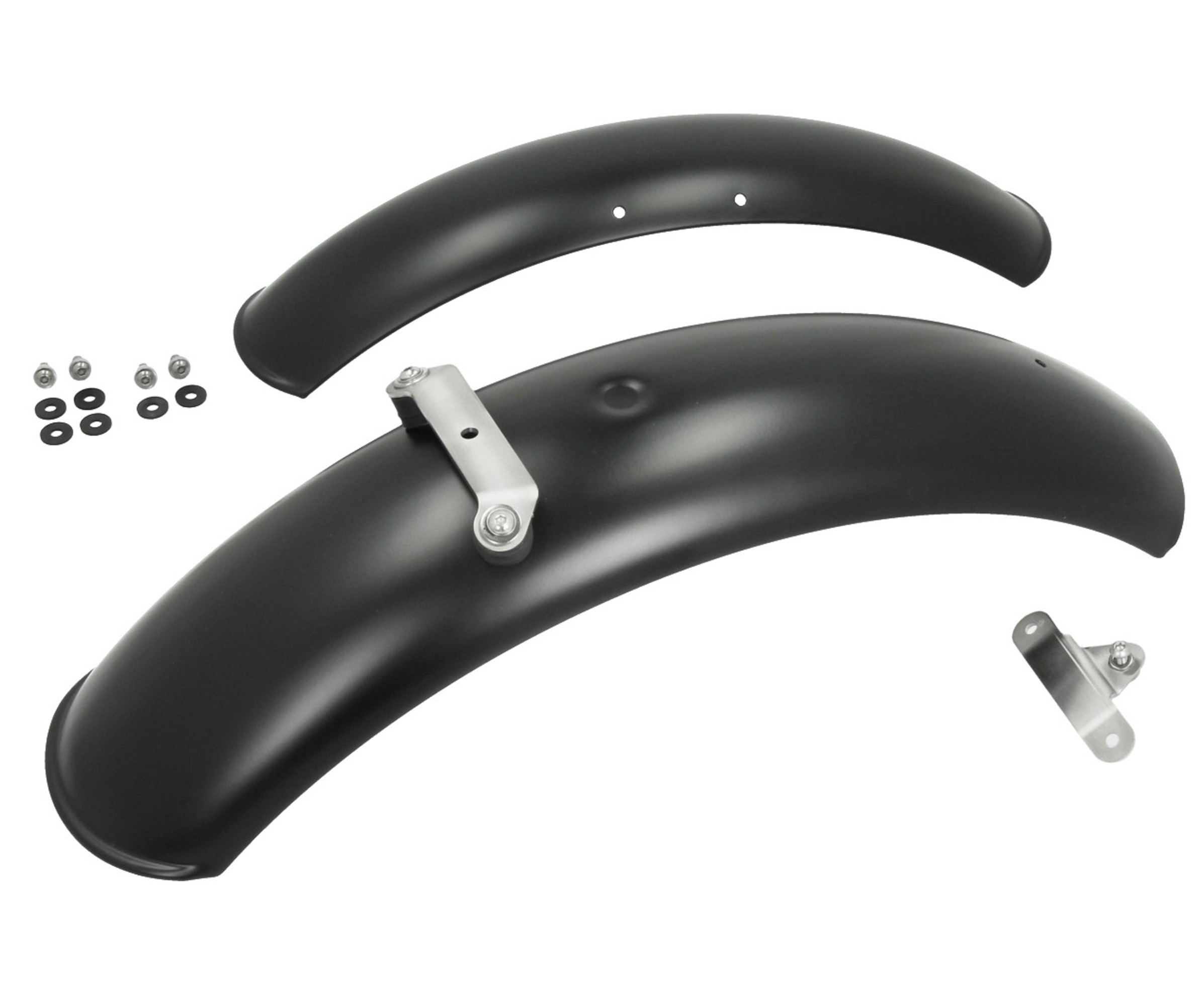 Guardabarros de aluminio, par, negro para Moto Guzzi V7 I+II, V7 III